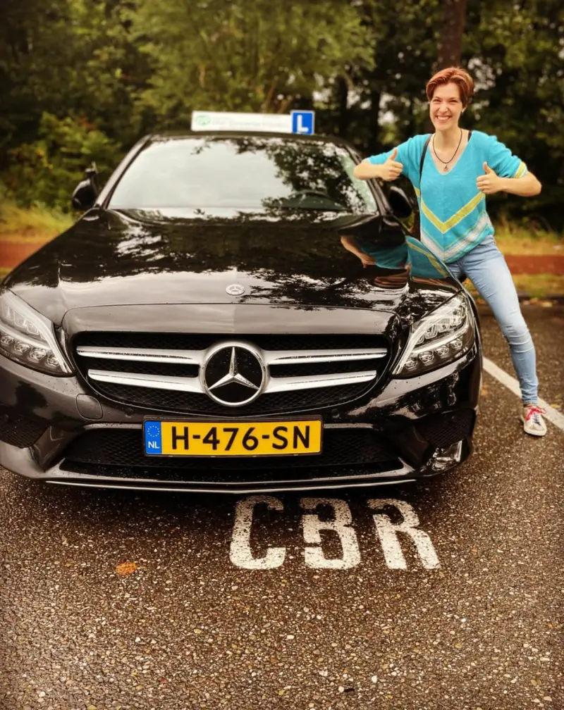 Driving School Leiden graduate after a successful CBR practical exam in the Leiden region